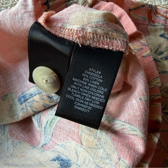 Sanctuary Linen Blend Pink Floral Paperbag Shorts NWT S - Picture 3 of 7